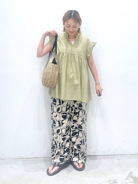 「アイテム（タンクトップ）」を使った、chamiさん（レディース・154cm）の夏コーディネート