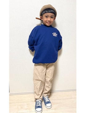 「キッズ服」｜「アイテム（スウェット）」を使った、chamiさん（レディース・154cm）の秋コーディネート