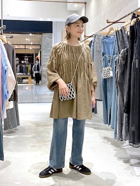 「LEPSIM（レプシィム）の【NEW ERA】ウォッシュ加工キャップ　136173（キャップ）」を使った、chamiさん（レディース・154cm）の秋コーディネート