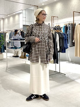 「アイテム（その他トップス、シルバー系）」を使った、chamiさん（レディース・154cm）の秋コーディネート