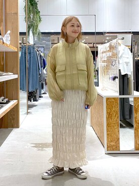 「LEPSIM（レプシィム）のアイテム（ブルゾン）」を使った、chamiさん（レディース・154cm）の夏コーディネート