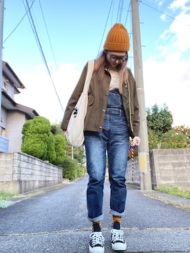 「BEAMS BOY（ビームスボーイ）のアイテム（ブルゾン）」を使った、midoriさん（レディース・165cm）の秋コーディネート