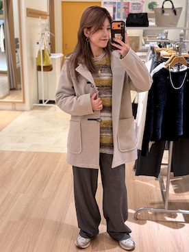 「アイテム（ダッフルコート）」を使った、TOTO_fredyさん（レディース・164cm）の冬コーディネート