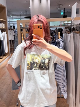 「GOOD ROCK SPEED（グッドロックスピード）の【GOOD ROCK SPEED × GLOSTER】別注 / HARRY POTTER / Tシャツ（Tシャツ/カットソー、グレー系）」を使った、TOTO_fredyさん（レディース・164cm）の春コーディネート
