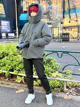 「GLOSTER（グロスター）のアイテム（ダウンジャケット/コート）」を使った、TOTO_fredyさん（レディース・164cm）の冬コーディネート