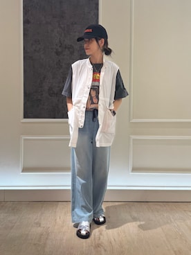 「ベストコーデ」｜「アイテム（キャップ）」を使った、TOTO_fredyさん（レディース・164cm）の夏コーディネート