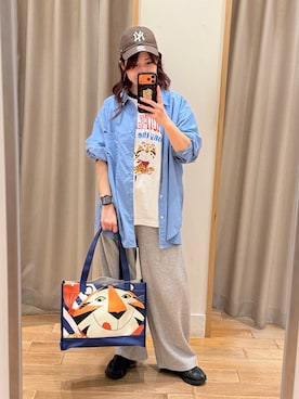 「FRUIT OF THE LOOM（フルーツオブザルーム）のアイテム」を使った、TOTO_fredyさん（レディース・164cm）の春コーディネート