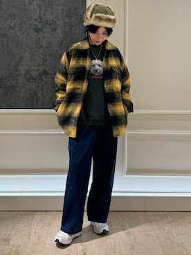 「アウターコーデ」｜「アイテム（キャップ）」を使った、TOTO_fredyさん（レディース・164cm）の冬コーディネート