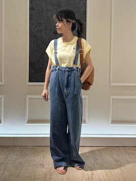 「アイテム（ボディバッグ/ウエストポーチ、イエロー系）」を使った、TOTO_fredyさん（レディース・164cm）の夏コーディネート