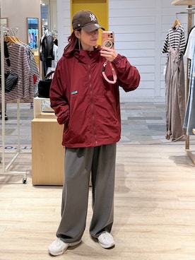 「アイテム（ブルゾン、レッド系）」を使った、TOTO_fredyさん（レディース・164cm）の秋コーディネート