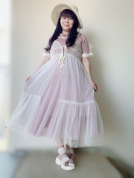 「axes femme（アクシーズファム）のアイテム（ワンピース/ドレス）」を使った、サリィさん（レディース・164cm）の夏コーディネート