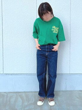 「発泡プリント」｜まいさん（レディース・155cm）の春コーディネート