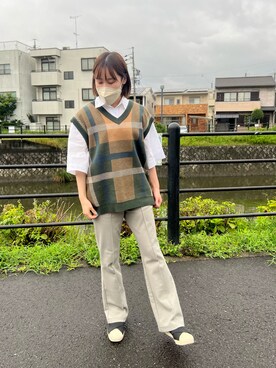 「SUGGESTION（サジェッション）のアイテム」を使った、まいさん（レディース・155cm）の夏コーディネート