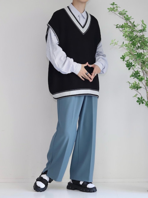 Mr.SZK × JUNRed / オーバーサイズ チルデンニットベスト（ベスト