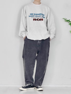 「アイテム（スウェット）」を使った、Mr.SZKさん（メンズ・177cm）の秋コーディネート