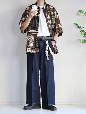 「アイテム（スラックス）」を使った、Mr.SZKさん（メンズ・177cm）の夏コーディネート