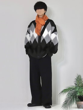 「CASPER JOHN（キャスパージョン）のアイテム（スリッポン）」を使った、Mr.SZKさん（メンズ・177cm）の冬コーディネート