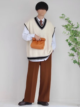 「JUNRED（ジュンレッド）のアイテム（ベスト）」を使った、Mr.SZKさん（メンズ・177cm）の夏コーディネート