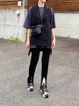 「アイテム（ベスト）」を使った、Ayaさん（レディース・173cm）の夏コーディネート