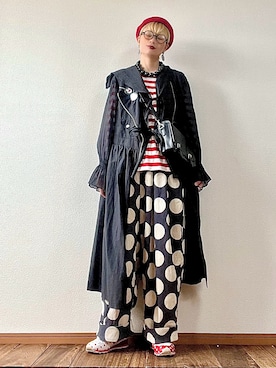 「アイテム（ステンカラーコート）」を使った、はるはなさん（レディース・162cm）の秋コーディネート