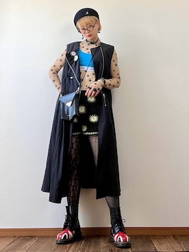 「Candy Stripper（キャンディストリッパー）のFLOWER CROCHET KINT SHORT パンツ（その他パンツ）」を使った、はるはなさん（レディース・162cm）の夏コーディネート