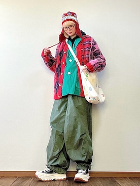 「アイテム（ニットキャップ/ビーニー）」を使った、はるはなさん（レディース・162cm）の冬コーディネート