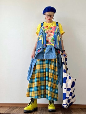 「Handmade（ハンドメイド）のアイテム（トップス）」を使った、はるはなさん（レディース・162cm）の秋コーディネート