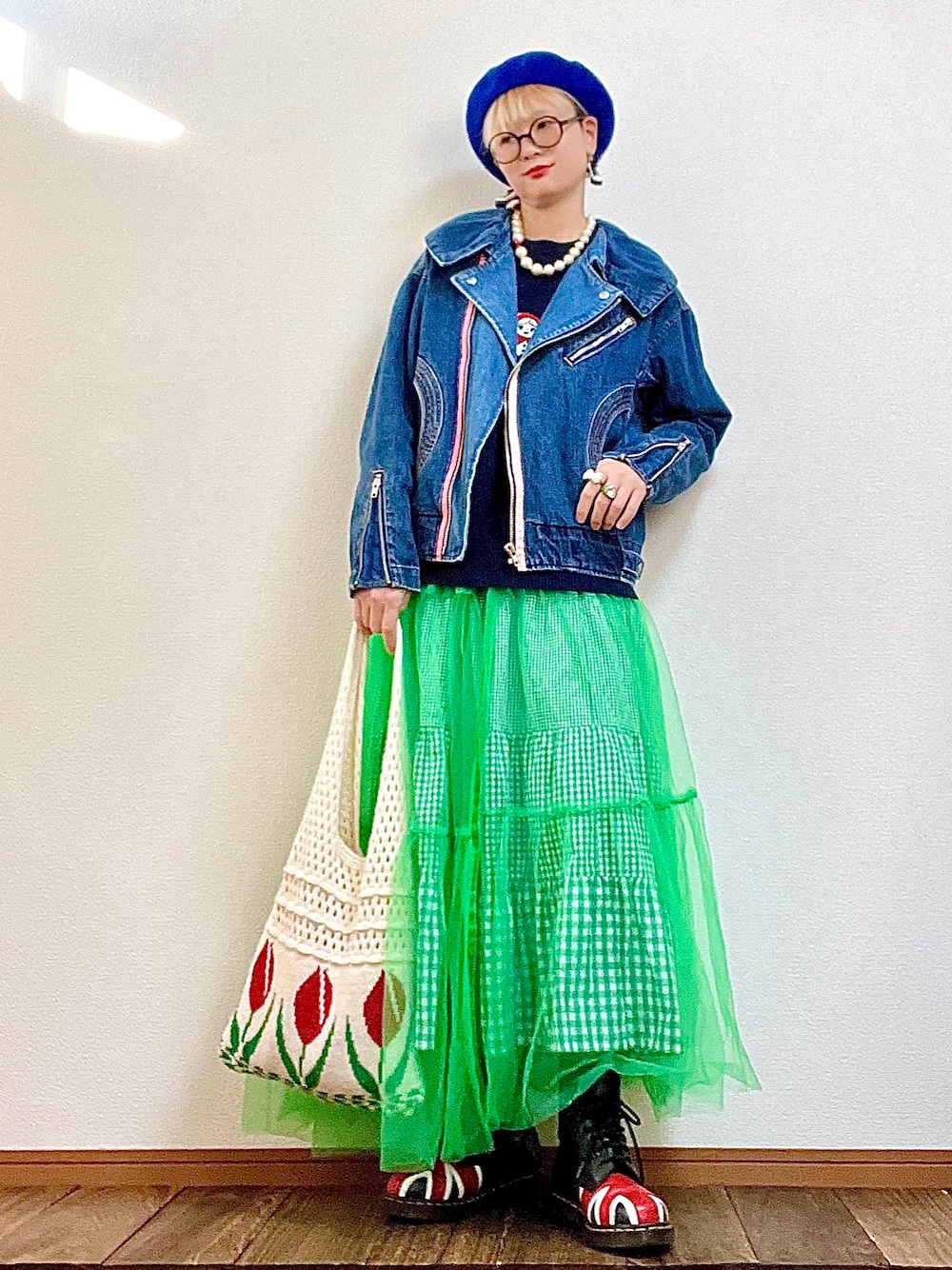 TSUMORI CHISATO｜ロゴ耳デニムライダースジャケット 1734287948_1000.jpg