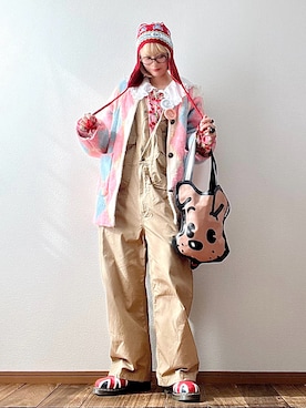 「アイテム（オールインワン・サロペット）」を使った、はるはなさん（レディース・162cm）の秋コーディネート