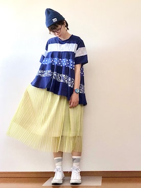 「UNITED ARROWS（ユナイテッドアローズ）のアイテム（ピアス（両耳用））」を使った、はるはなさん（レディース・160cm）の夏コーディネート