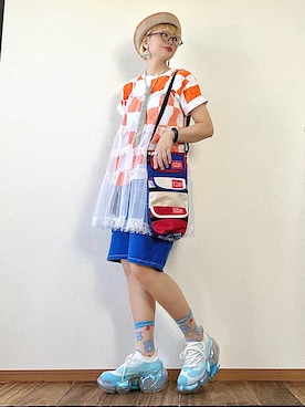 「アイテム（ピアス（両耳用））」を使った、はるはなさん（レディース・162cm）の夏コーディネート