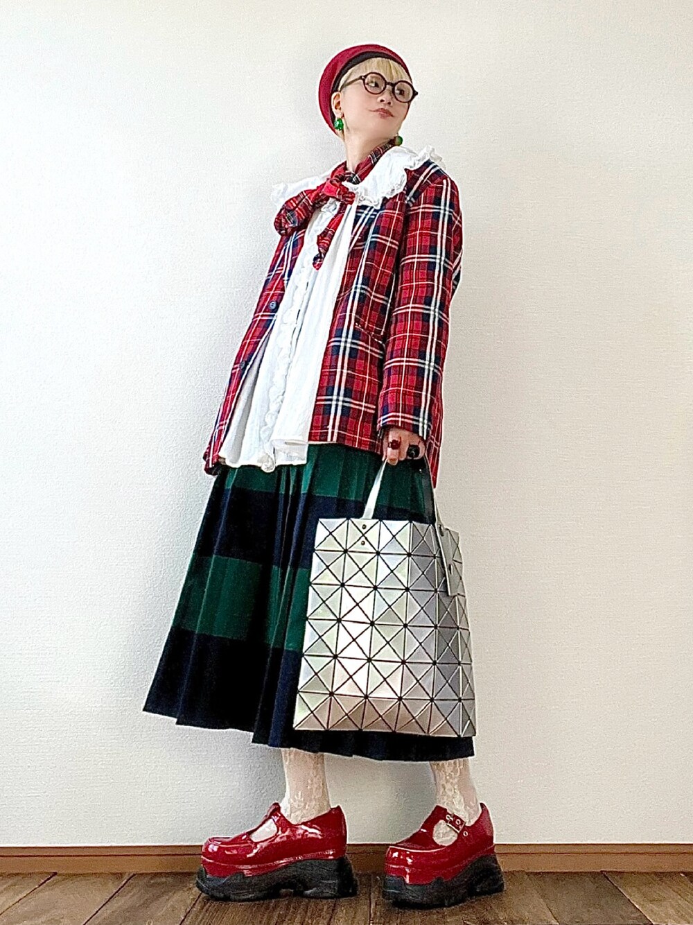 BEAMS BOY ☆ ネル タータン アスコットタイシャツ 1765061444.jpg