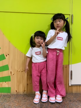 「CHUMS（チャムス）のアイテム（トップス）」を使った、rinrinnonnonさん（キッズ・110cm）の秋コーディネート