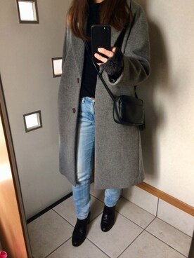 「JOURNAL STANDARD relume（ジャーナルスタンダード　レリューム）のアイテム（チェスターコート）」を使った、sato*さん（レディース・155cm）の冬コーディネート
