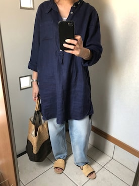 「BIOTOP（ビオトープ）のアイテム（タンクトップ）」を使った、sato*さん（レディース・155cm）の夏コーディネート