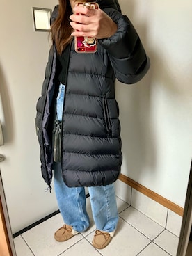 「アイテム（モカシン/デッキシューズ）」を使った、sato*さん（レディース・155cm）の冬コーディネート