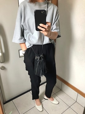 「SLOBE IENA（スローブイエナ）のアイテム（バレエシューズ）」を使った、sato*さん（レディース・155cm）の秋コーディネート