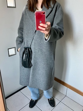 「JOURNAL STANDARD relume（ジャーナルスタンダード　レリューム）のアイテム（チェスターコート）」を使った、sato*さん（レディース・155cm）の冬コーディネート