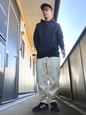 「アイテム（チノパンツ）」を使った、ゆうすけさん（メンズ・176cm）の秋コーディネート