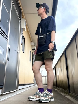 「Printstar（プリントスター）の【Printstar】5.0オンス DMT ベーシックTシャツ 半袖無地T 00086（Tシャツ/カットソー）」を使った、ゆうすけさん（メンズ・176cm・30代）の夏コーディネート
