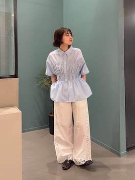 「LOWRYS FARM（ローリーズファーム）のモカシンローファー  637751（ローファー、ブラウン系）」を使った、ヤスダ ナナセさん（レディース・154cm）の春コーディネート