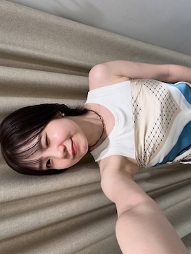 「LOWRYS FARM（ローリーズファーム）のスカーフ７０＊７０　494448（バンダナ/スカーフ）」を使った、ヤスダ ナナセさん（レディース・154cm・20代）の夏コーディネート