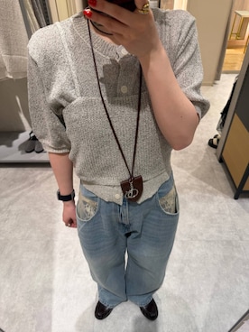 「LOWRYS FARM（ローリーズファーム）のレースデニム　601055（デニムパンツ、ブルー系）」を使った、ヤスダ ナナセさん（レディース・154cm）の春コーディネート