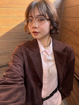 「LOWRYS FARM（ローリーズファーム）のＥＹＥＷＥＡＲ　128533（メガネ、その他）」を使った、ヤスダ ナナセさん（レディース・154cm）の春コーディネート