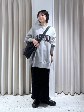 「アイテム（スウェット）」を使った、ヤスダ ナナセさん（レディース・154cm・20代）の秋コーディネート