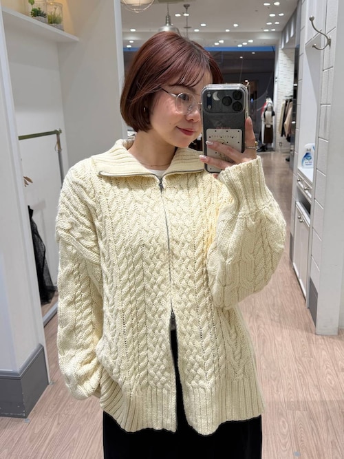 HERMÈS アイボリー カーディガン ホワイト（白）系 M HERMES(エルメス) カーディガン(レディース