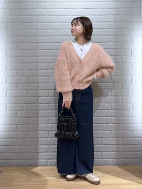 「LOWRYS FARM（ローリーズファーム）のステンレスプレートネックレス　973053（ネックレス）」を使った、ヤスダ ナナセさん（レディース・154cm・20代）の冬コーディネート