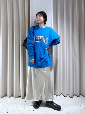 「アイテム（スウェット）」を使った、ヤスダ ナナセさん（レディース・154cm・20代）の秋コーディネート