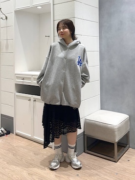 「アイテム（パーカー）」を使った、ヤスダ ナナセさん（レディース・154cm・20代）の夏コーディネート