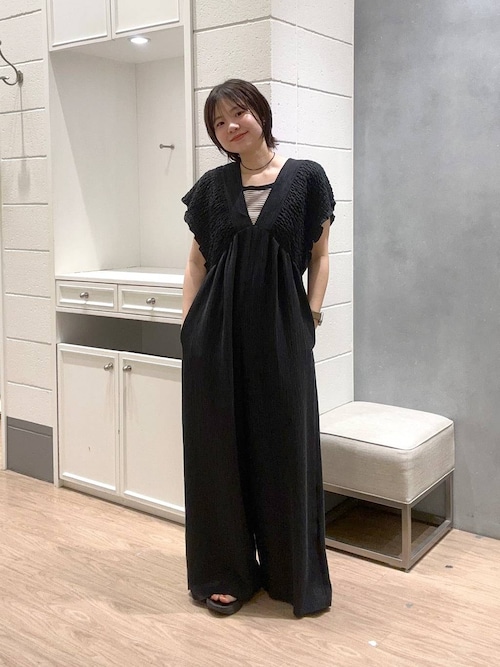 ローリーズファーム ヨウリュウシャーリングサロペット ブラック 新品 LOWRYS FARM｜【追加予約】【WEB限定新色予約開始】ヨウリュウ